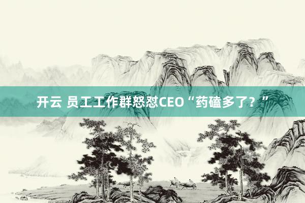 开云 员工工作群怒怼CEO“药磕多了？”