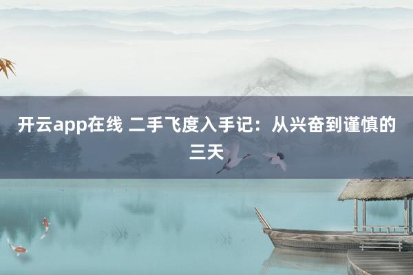 开云app在线 二手飞度入手记：从兴奋到谨慎的三天