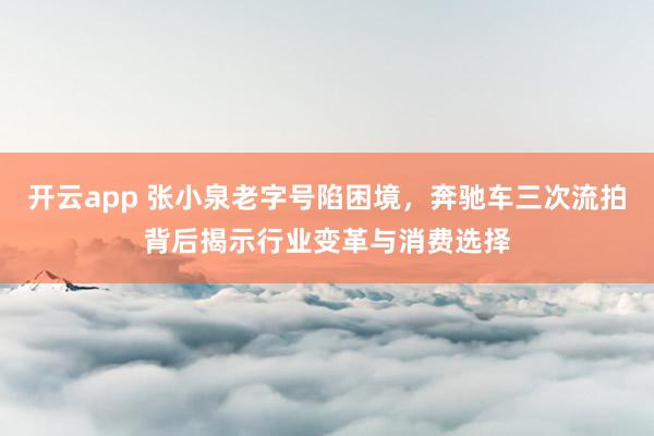 开云app 张小泉老字号陷困境,奔驰车三次流拍背后揭示行业变革与消费选择