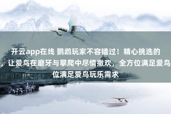 开云app在线 鹦鹉玩家不容错过！精心挑选的鹦鹉玩具，让爱鸟在磨牙与攀爬中尽情撒欢，全方位满足爱鸟玩乐需求